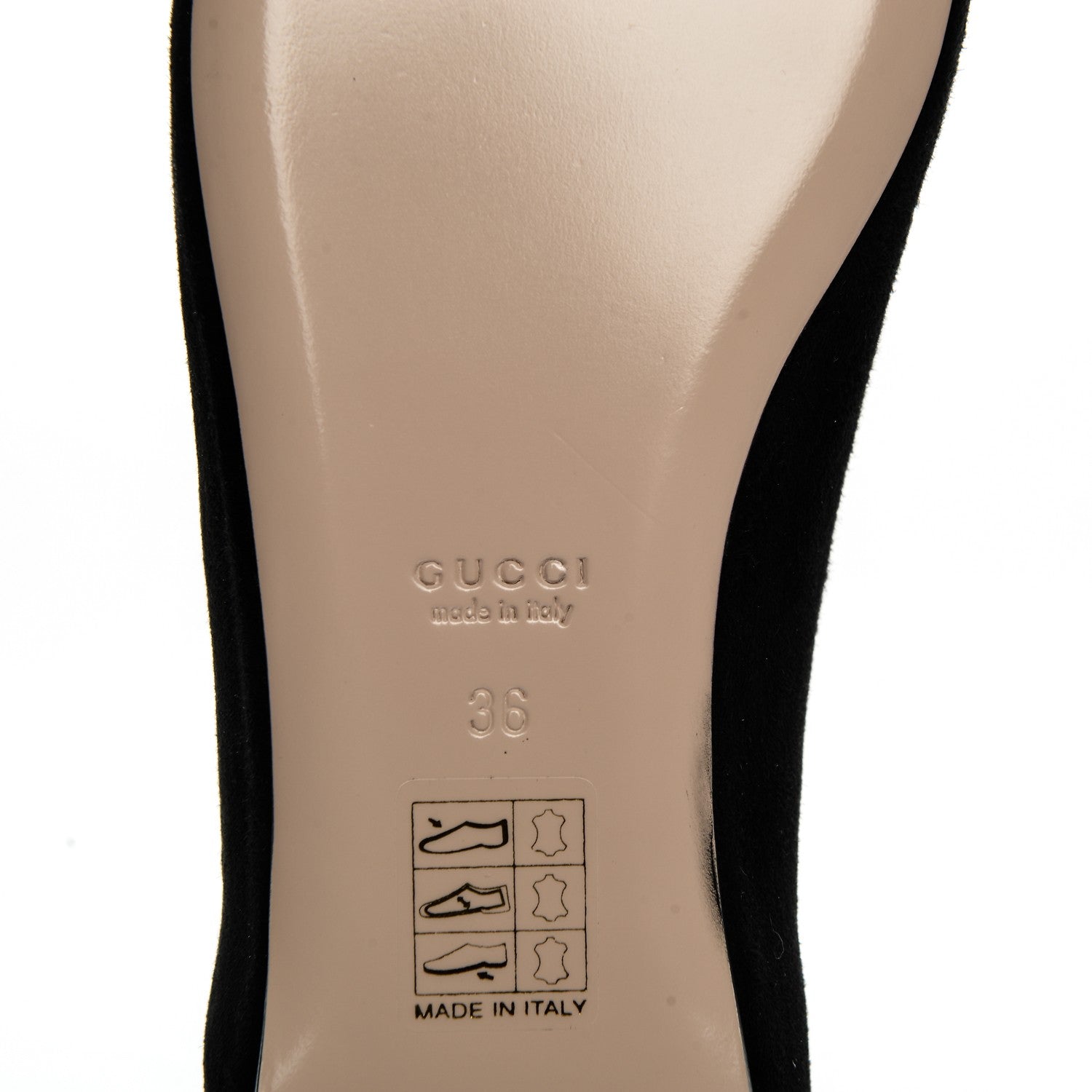 Gucci Kid Scamosciato GG Marmont Fringe Flats 36 Black 6 of 8