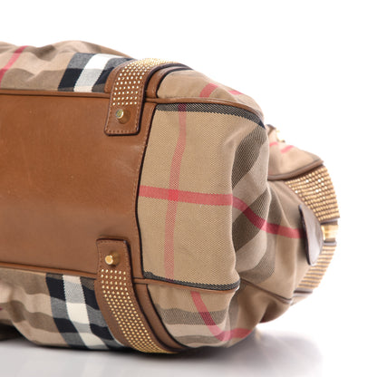 Burberry House Check Studded Knight Satchel Brown 7 of 10