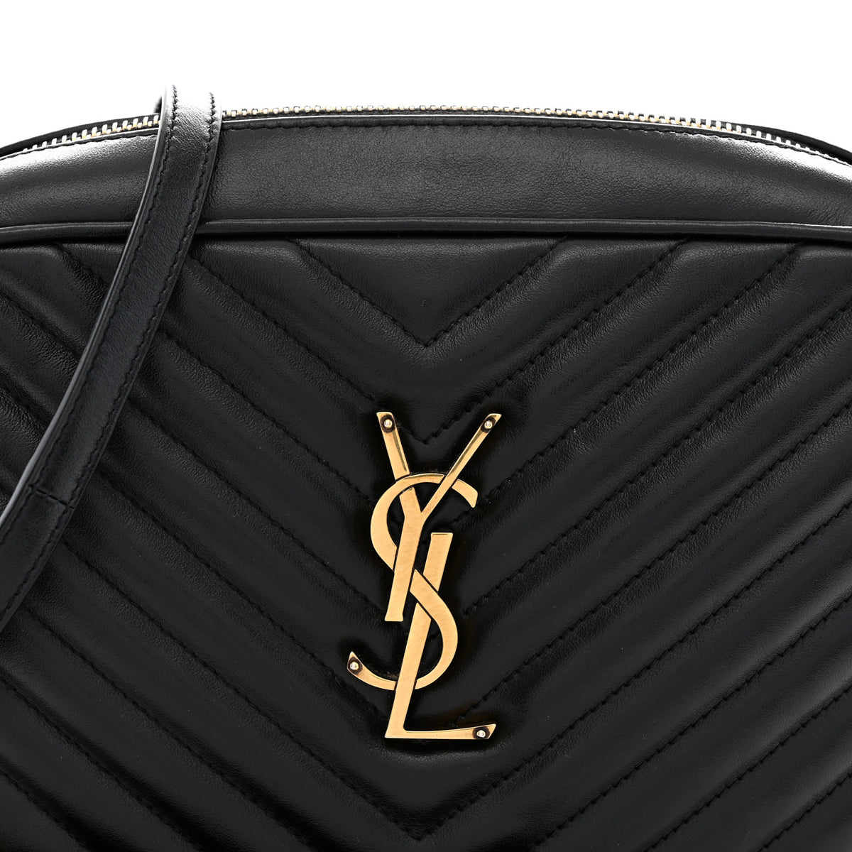Calfskin Matelasse Monogram Lou Camera Bag Black