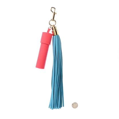 Louis Vuitton Calfskin Rainbow Bag Charm Tassel Blue 2 of 3