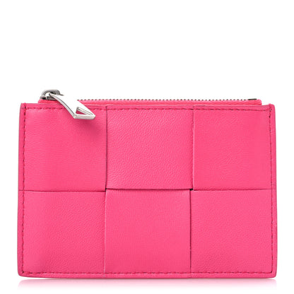 Bottega Veneta Nappa Maxi Intreccio Zipped Card Case Pink 1 of 8