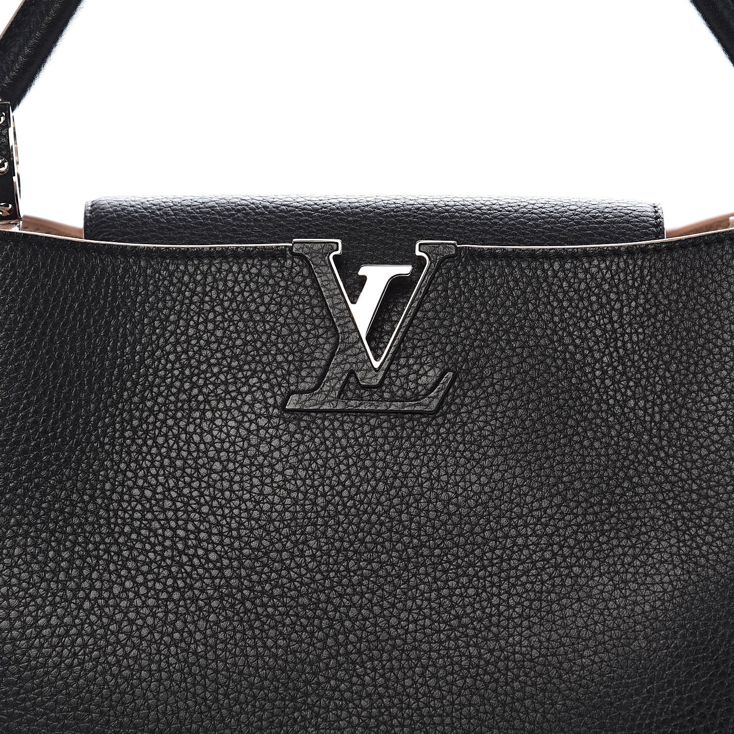 Louis Vuitton Taurillon Capucines MM Black Petale 10 of 10