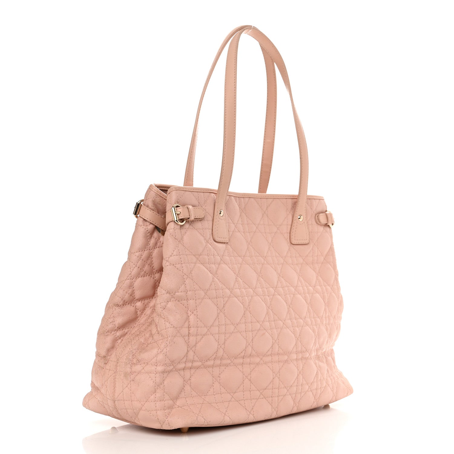 Christian Dior Coated Canvas Cannage Medium Panarea Tote Rosato 3 of 13
