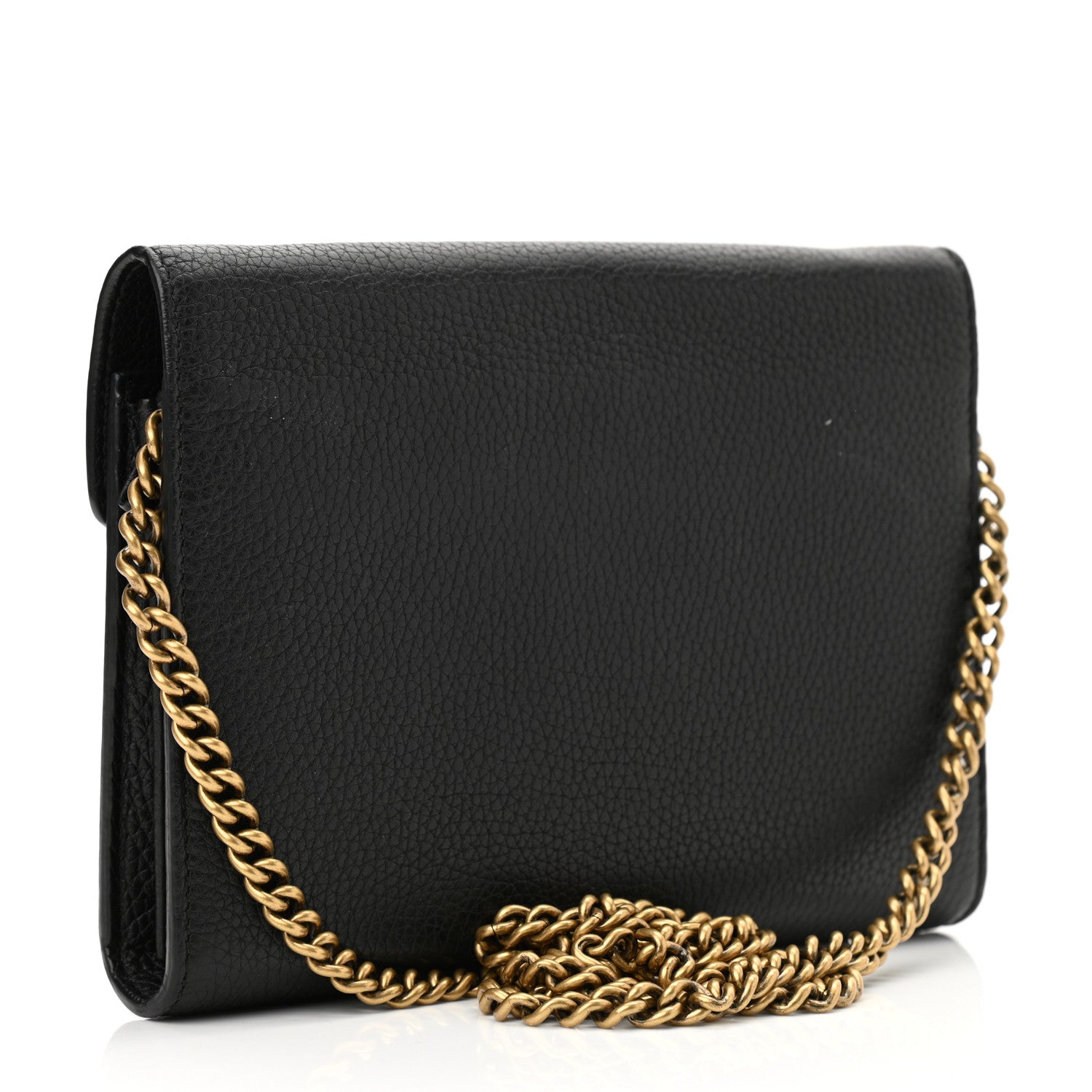 Gucci Calfskin GG Marmont Chain Wallet Black 3 of 12