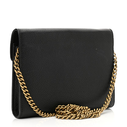 Gucci Calfskin GG Marmont Chain Wallet Black 3 of 12
