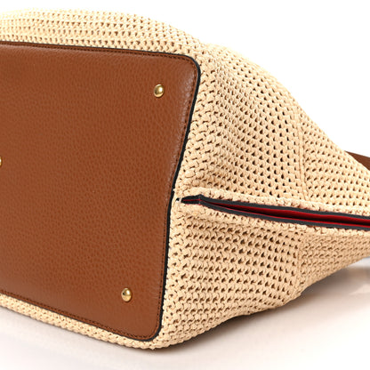 Valentino Garavani Raffia Grained Calfskin Medium Rockstud Vlogo Tote Naturale 10 of 10