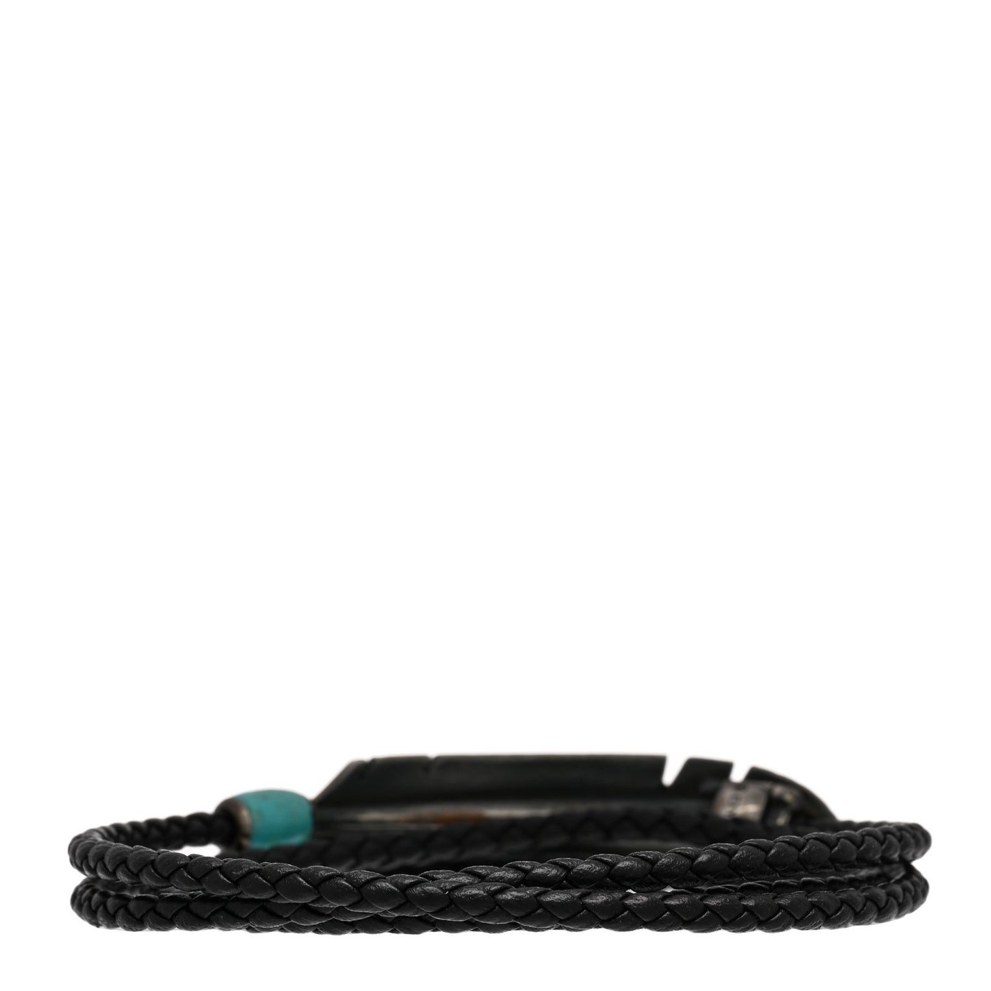 Sterling Silver Leather Turquoise Southwest Feather Triple Wrap Bracelet