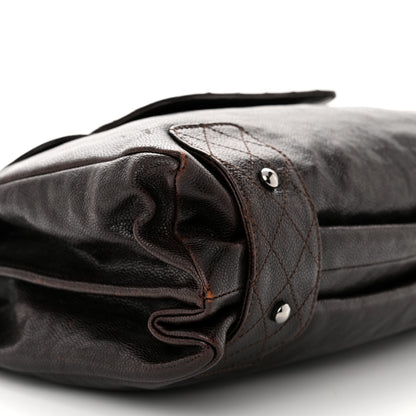 Chanel Glazed Caviar Pocket In The City Tote Dark Brown 10 of 12