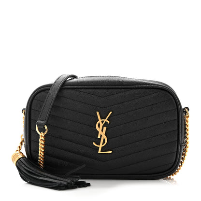 Saint Laurent Grain De Poudre Matelasse Monogram Mini Lou Camera Bag Black 1 of 11
