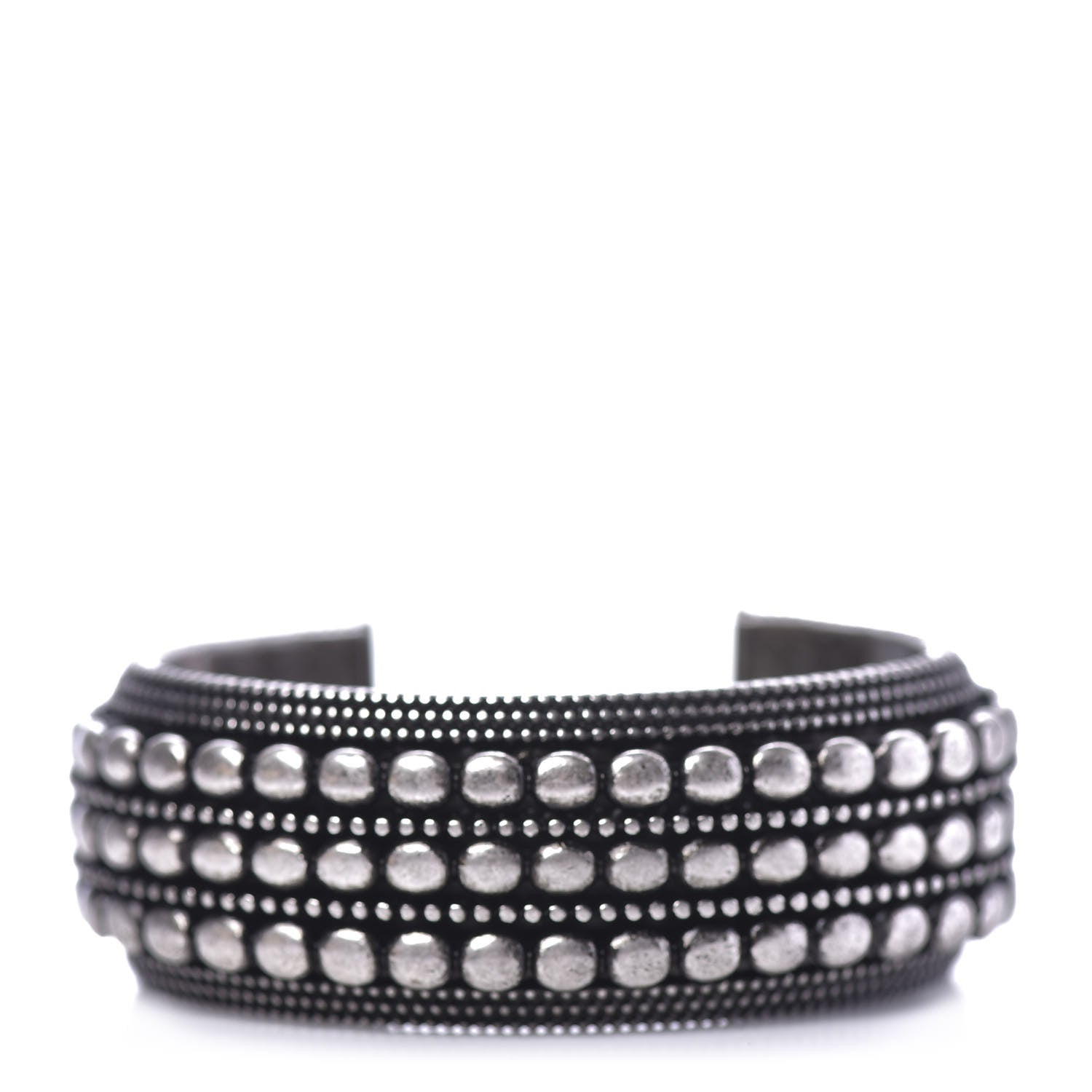 Saint Laurent Brass Marrakech Motif Bracelet Silver 1 of 4