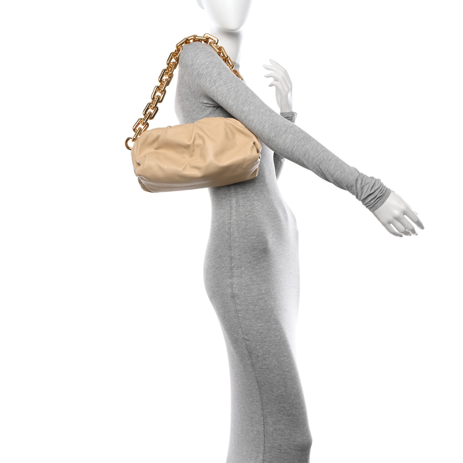 Bottega Veneta Calfskin The Pouch Chain Porridge 2 of 10