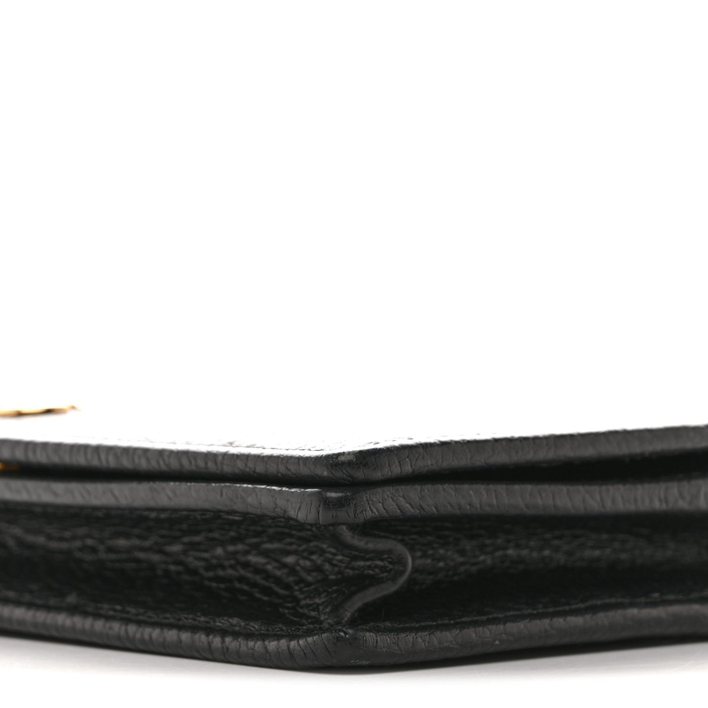 Dollar Calfskin Mini GG Marmont Chain Wallet Black