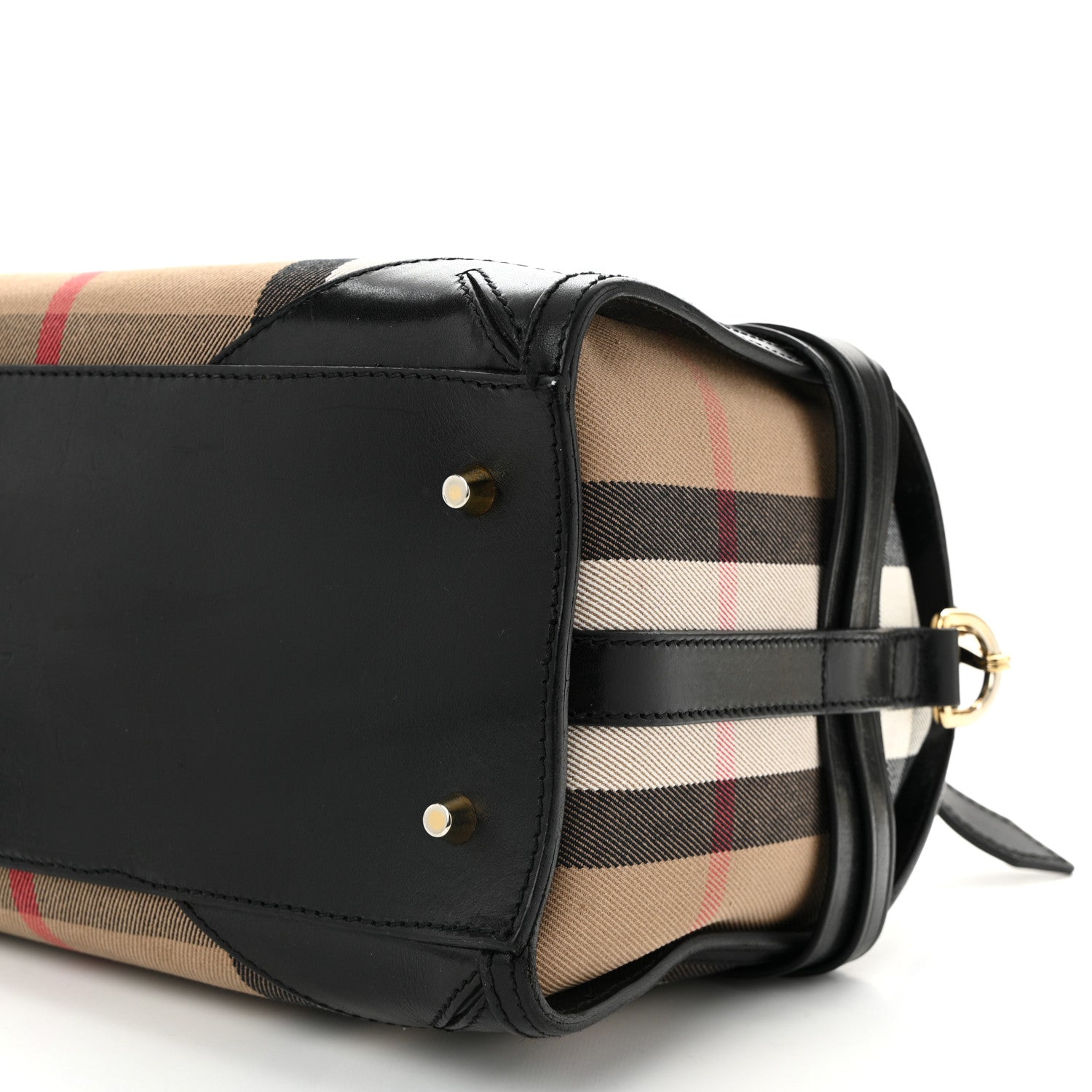 Burberry House Check Bridle Calfskin Medium Alchester Bowling Bag Black 8 of 13