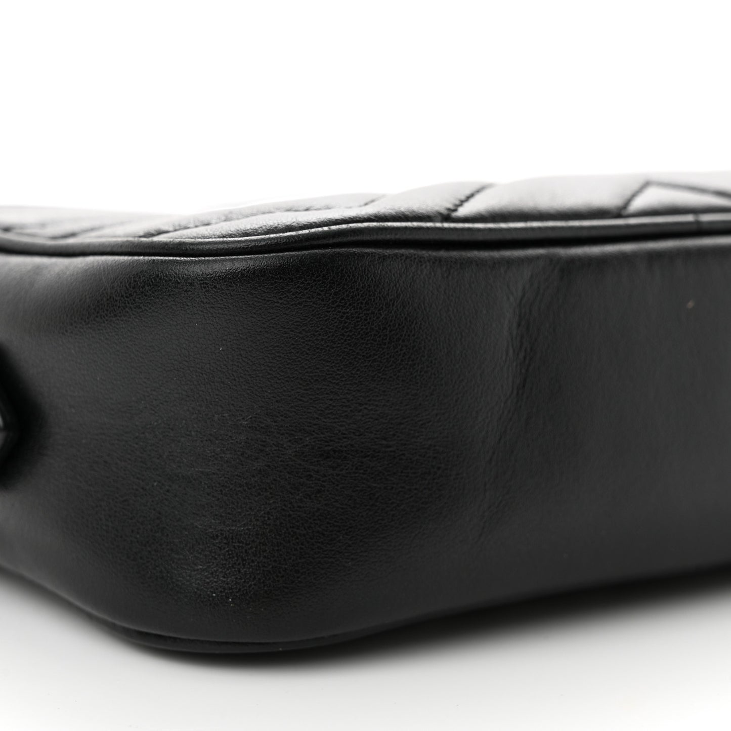 Calfskin Matelasse Mini GG Marmont Chain Shoulder Bag Black