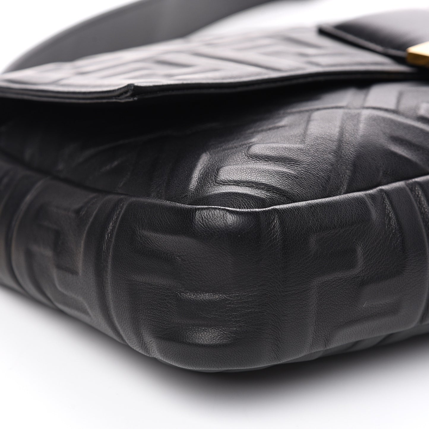 Nappa FF 1974 Embossed Large Baguette Black