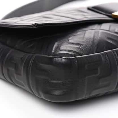 Fendi Nappa FF 1974 Embossed Large Baguette Black 7 of 9
