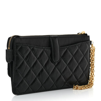 Chanel Aged Calfskin Quilted 2.55 Reissue Pouch With Chain Handle Black 4 of 8