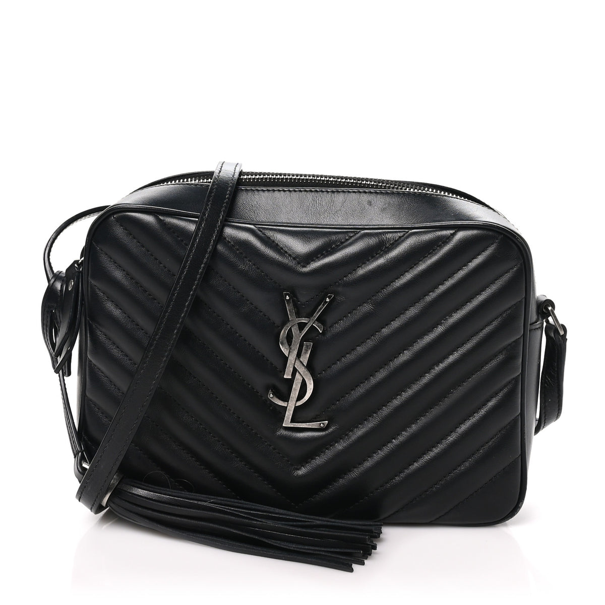 Saint Laurent Calfskin Matelasse Monogram Lou Camera Bag Black 1 of 10