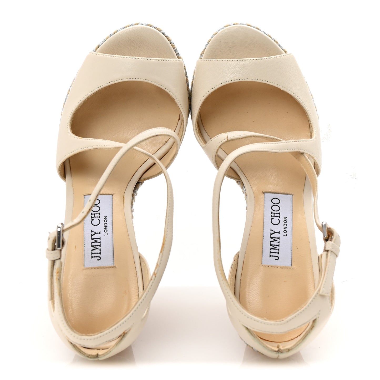Lambskin Cork Dakota 120 Wedge Sandals 35 Off White