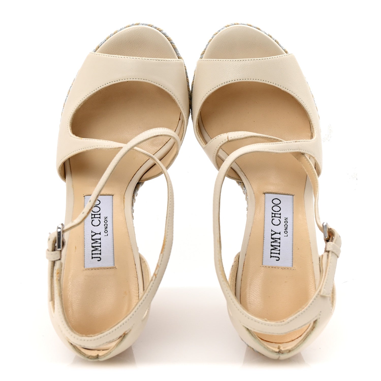 Jimmy Choo Lambskin Cork Dakota 120 Wedge Sandals 35 Off White 2 of 8