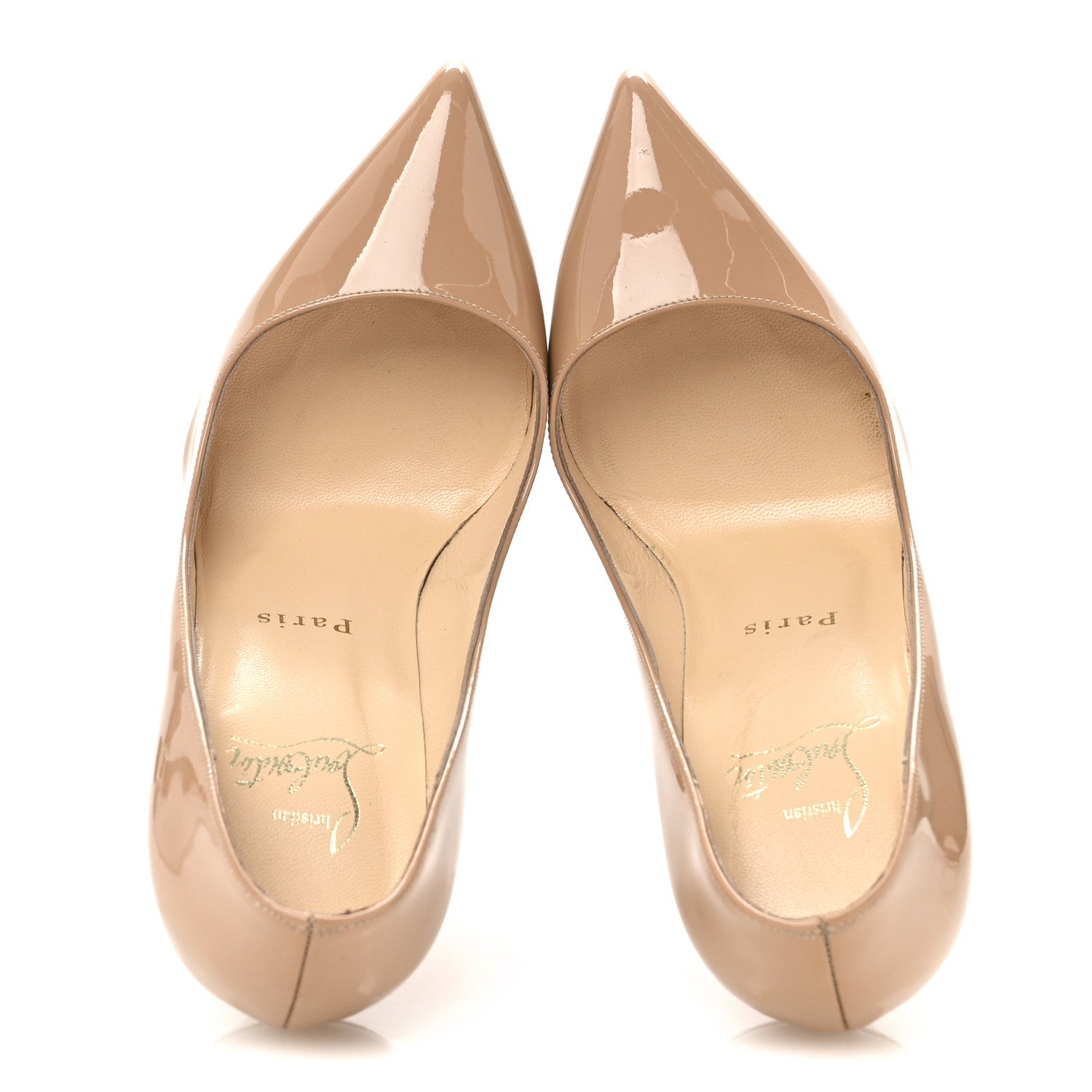Christian Louboutin Patent Pigalle 120 Pumps 35.5 Nude 2 of 11