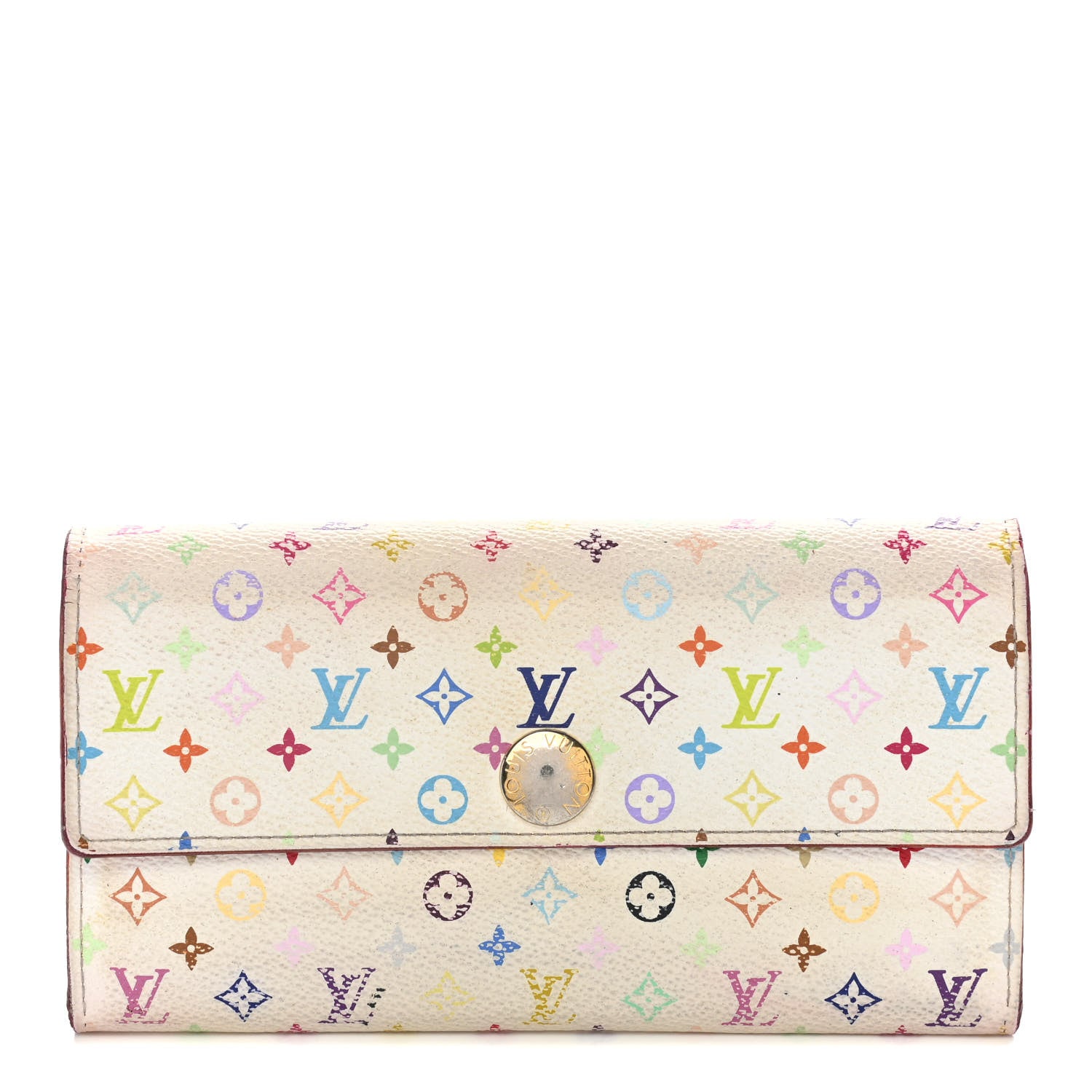 Louis Vuitton Monogram Multicolor Sarah Wallet White Litchi 1 of 21