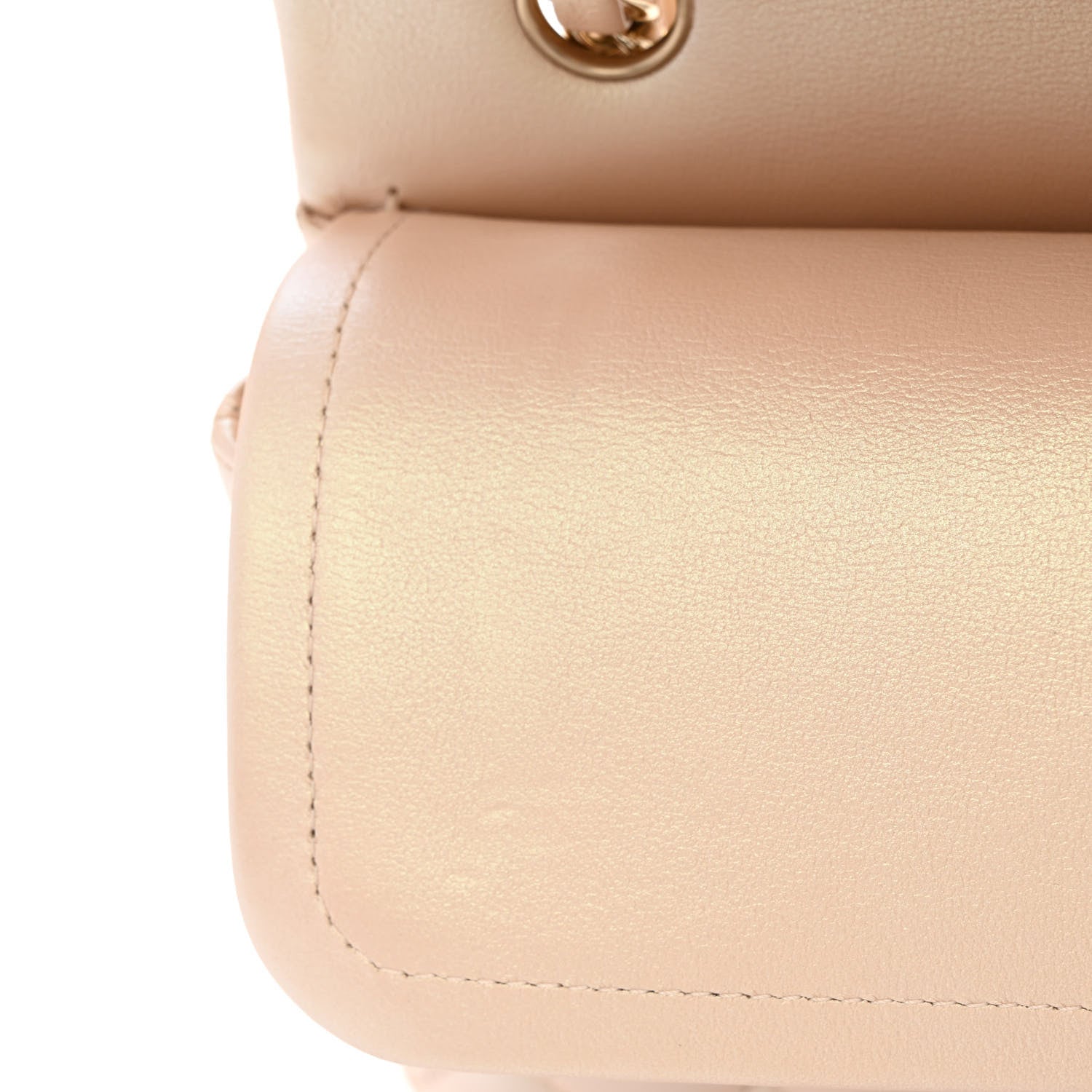Chanel Iridescent Calfskin Quilted Medium Double Flap Beige 11 of 13
