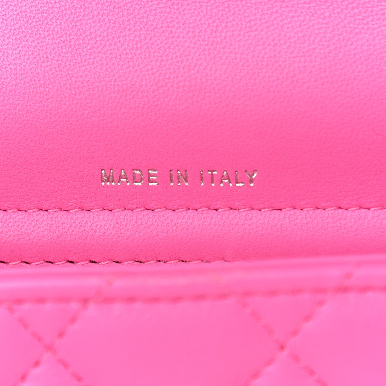 Chanel Lambskin Quilted Flap Phone Holder With Chain Neon Pink 8 of 14