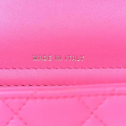 Chanel Lambskin Quilted Flap Phone Holder With Chain Neon Pink 8 of 14