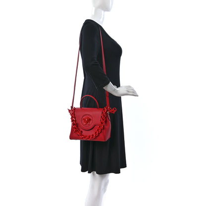 Versace Grained Calfskin Medium La Medusa Bag Red 2 of 17