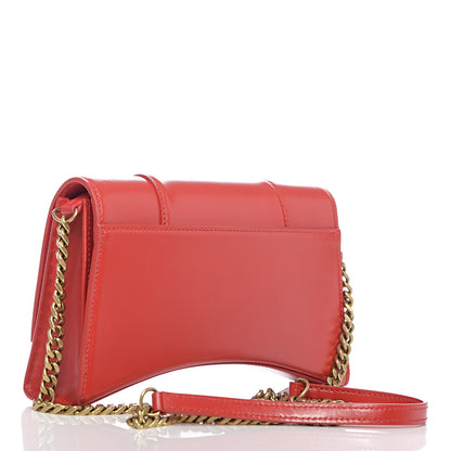 Balenciaga Shiny Box Calfskin Small Hourglass Evening Chain Bag Bright Red 3 of 8