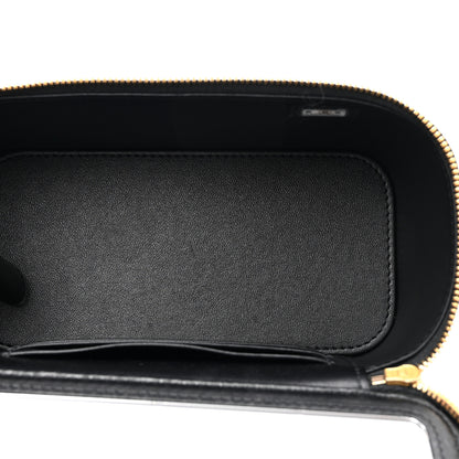 Chanel Lambskin Enamel Quilted Small Coco Hearts Vanity Case With Chain Black 6 of 12