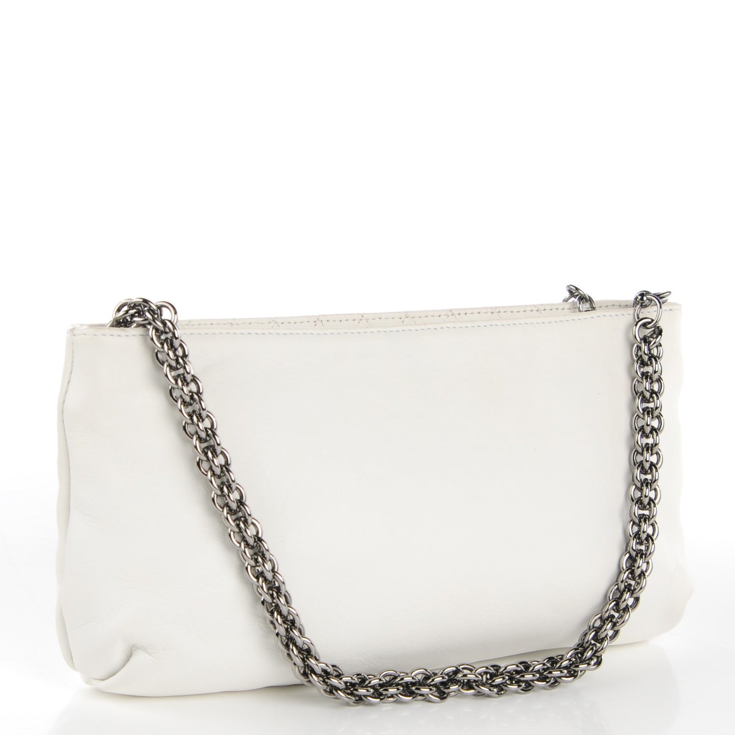 Lambskin Soft and Chain Pochette White