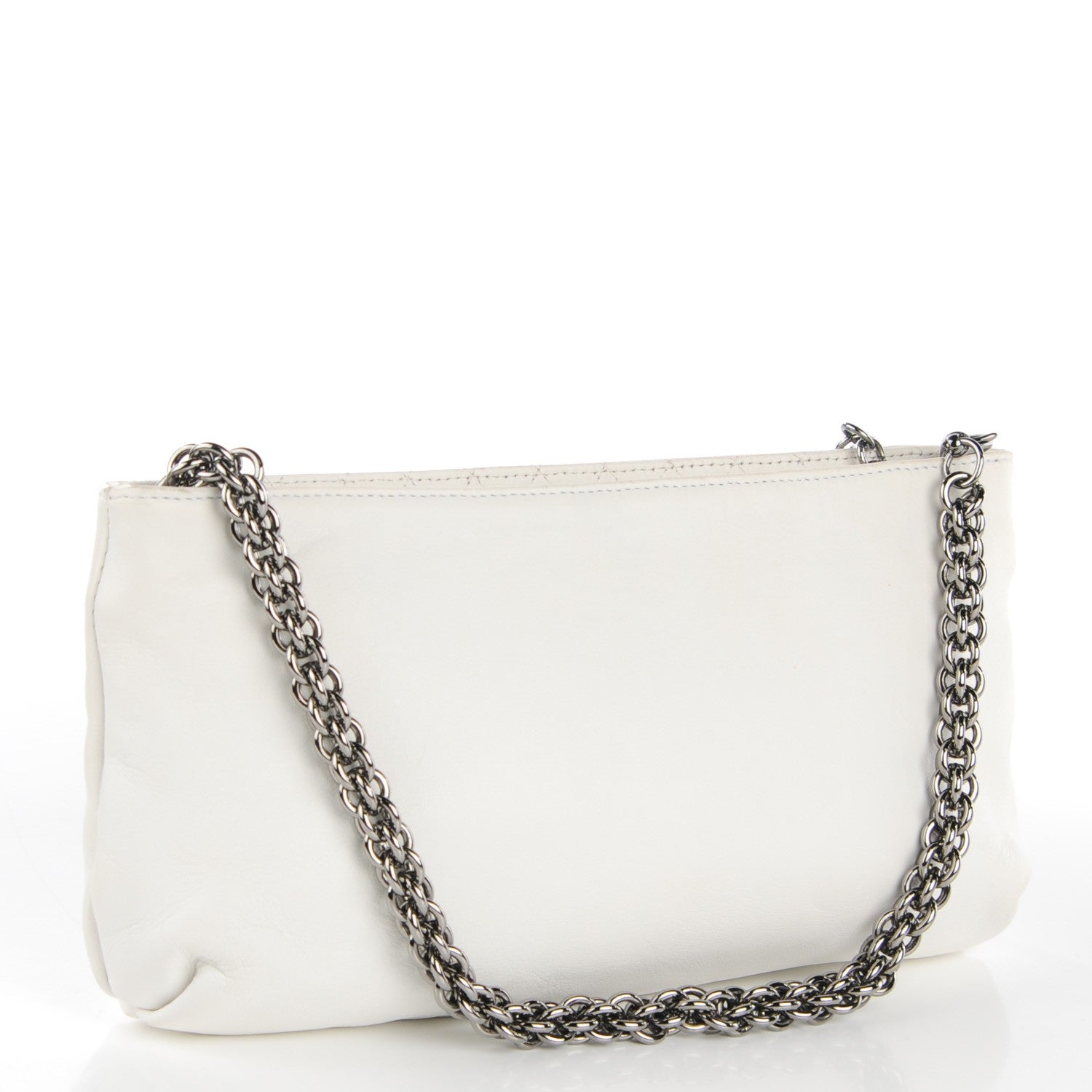Chanel Lambskin Soft and Chain Pochette White 4 of 16