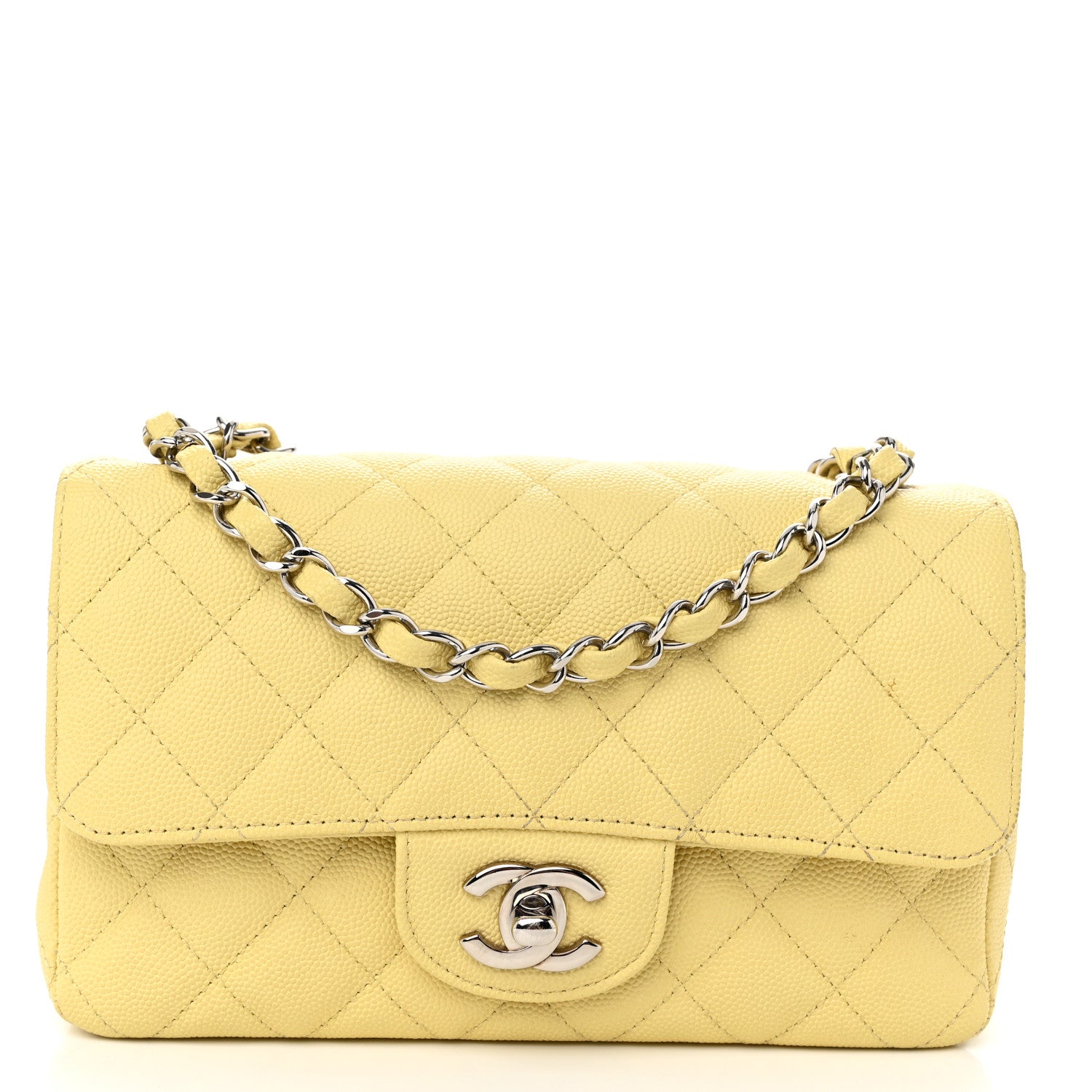 Chanel Caviar Quilted Mini Rectangular Flap Light Yellow 1 of 13
