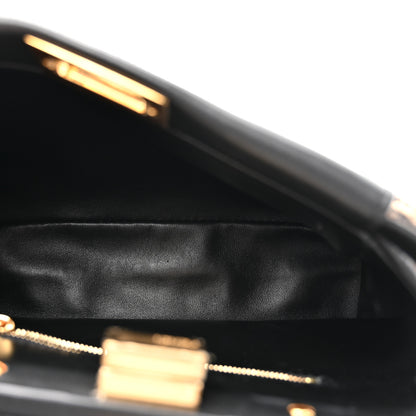 Fendi Shearling Nappa Macro FF 1974 Mini Peekaboo Iconic Satchel Tobacco Black 5 of 12