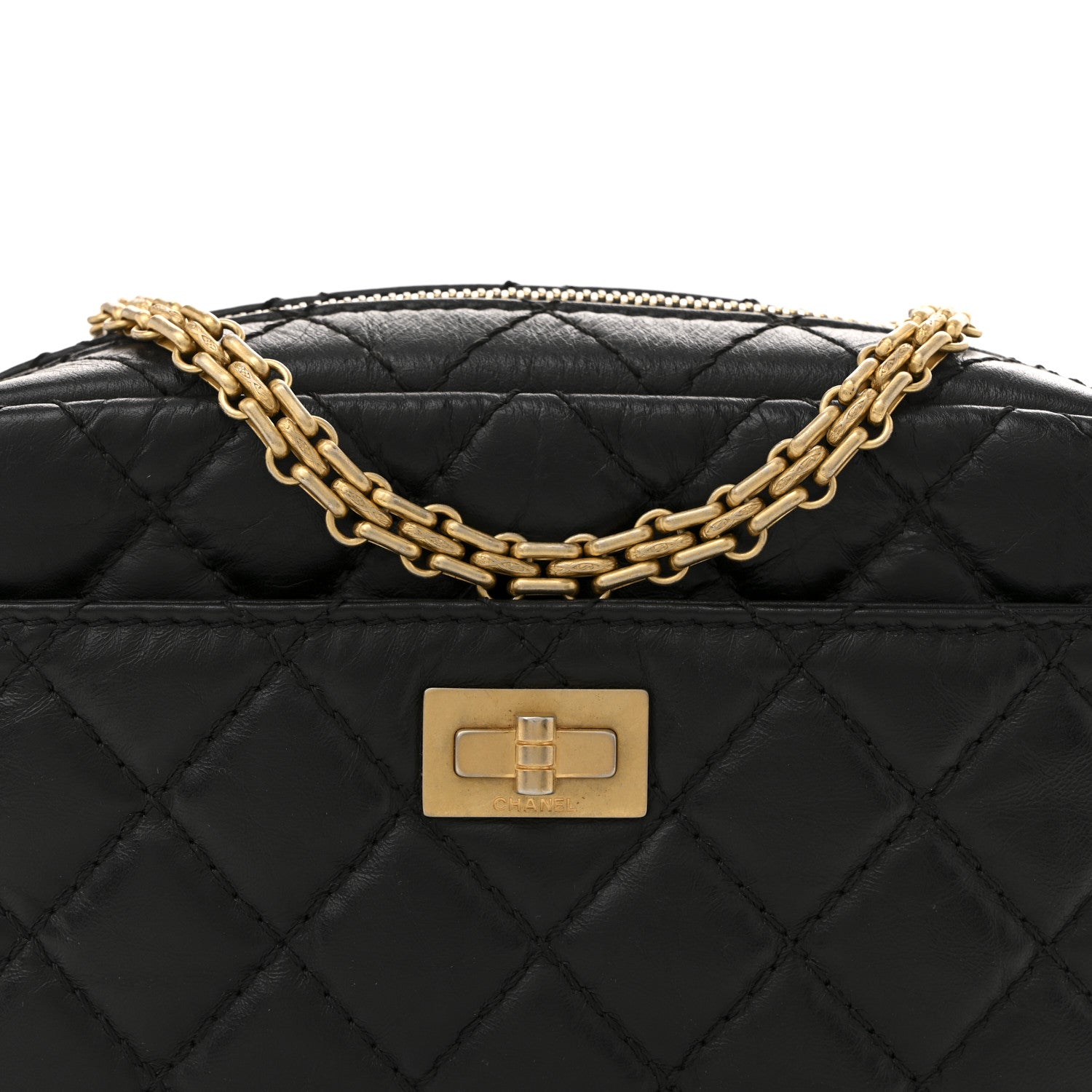 Chanel Aged Calfskin Quilted Mini Reissue Camera Case Black 8 of 12
