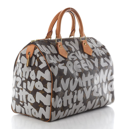 Louis Vuitton Monogram Graffiti Speedy 30 Silver 3 of 9