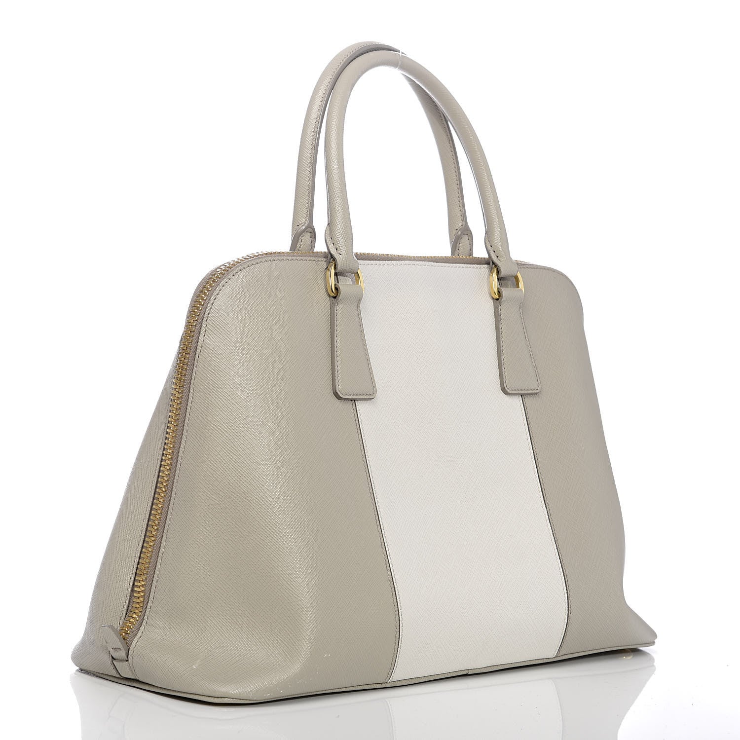 Prada Saffiano Lux Bi-Color Promenade Tote Talco Pomice 3 of 18