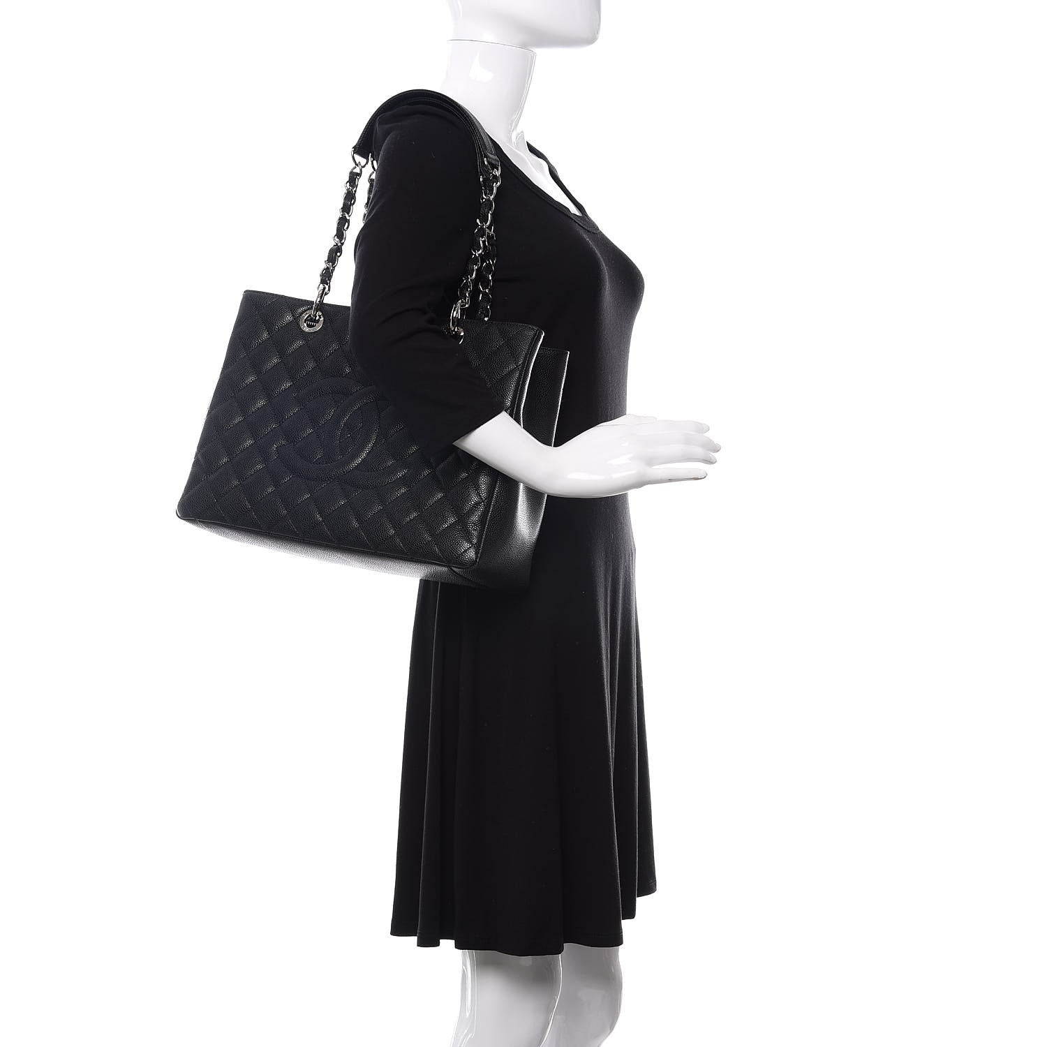 Chanel Caviar Quilted Grand Shopping Tote GST Black 2 of 11