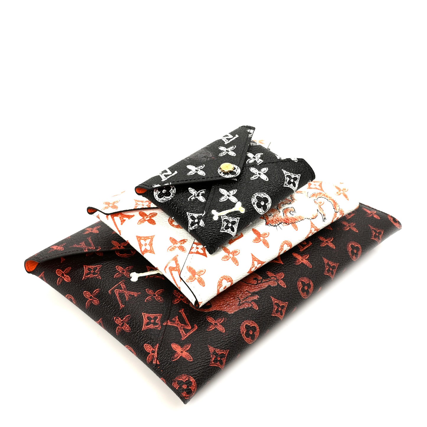 Catogram Kirigami Pochette Set Marron White Black