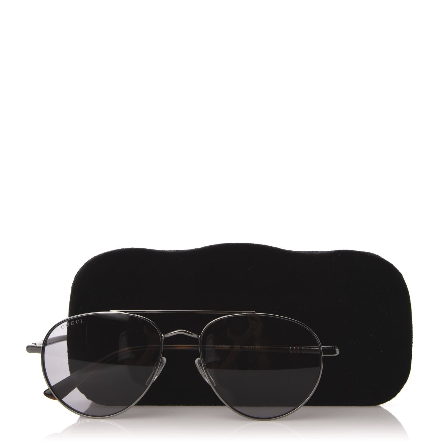 Gucci Acetate Aviator Sunglasses GG0388S Silver Tortoise 8 of 8