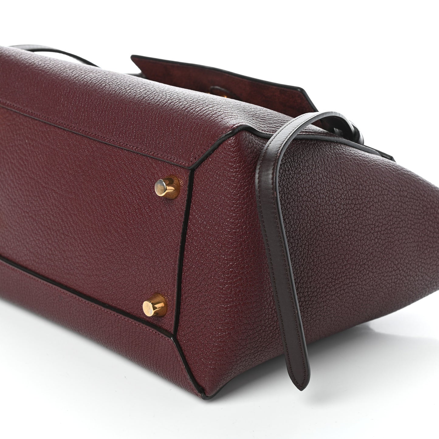 Goatskin Smooth Calfskin Mini Belt Bag Burgundy