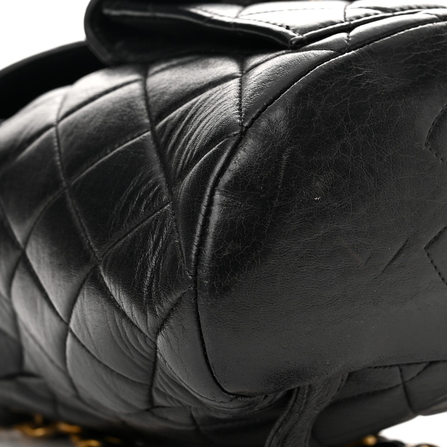 Chanel Lambskin Quilted Drawstring Backpack Black 9 of 15