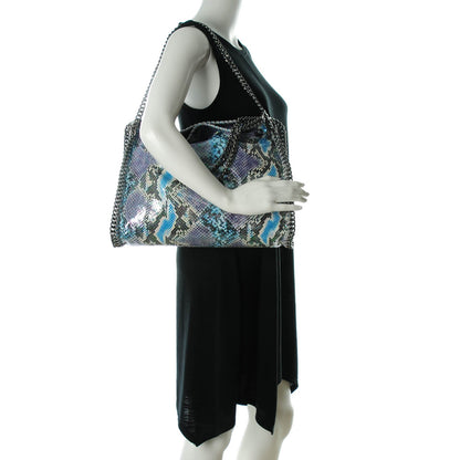 Stella McCartney Eco Python Oleografic Fold Over Falabella Tote Navy 2 of 9
