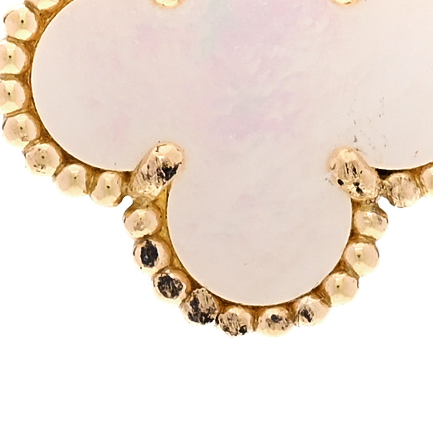 Van Cleef & Arpels VAN CLEEF &amp; ARPELS 18K Yellow Gold Mother of Pearl Vintage Alhambra Pendant Necklace 6 of 6