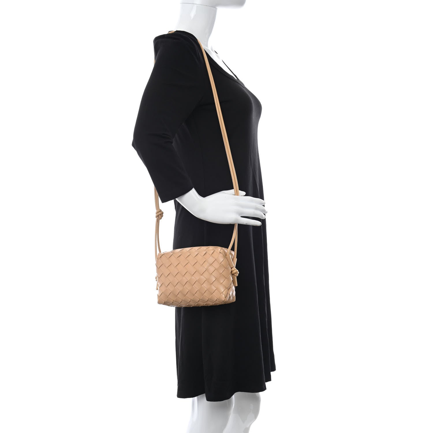 Bottega Veneta Nappa Calfskin Intrecciato Mini Looping Crossbody Almond 2 of 9
