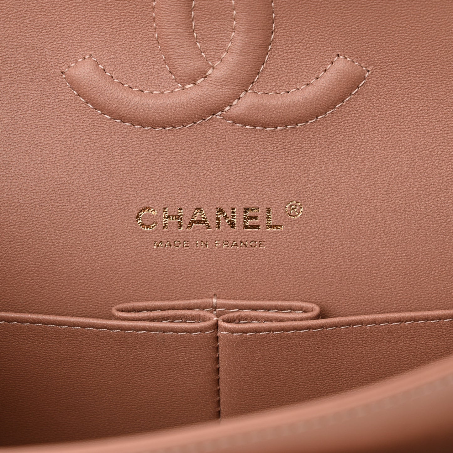 Suede Quilted Medium Double Flap Light Pink