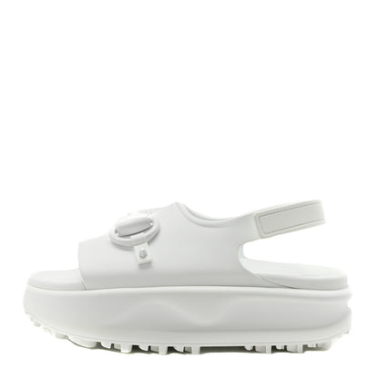 Gucci Soft Rubber Horsebit Touch Womens Strapped Sandals 36 Great White 1 of 10
