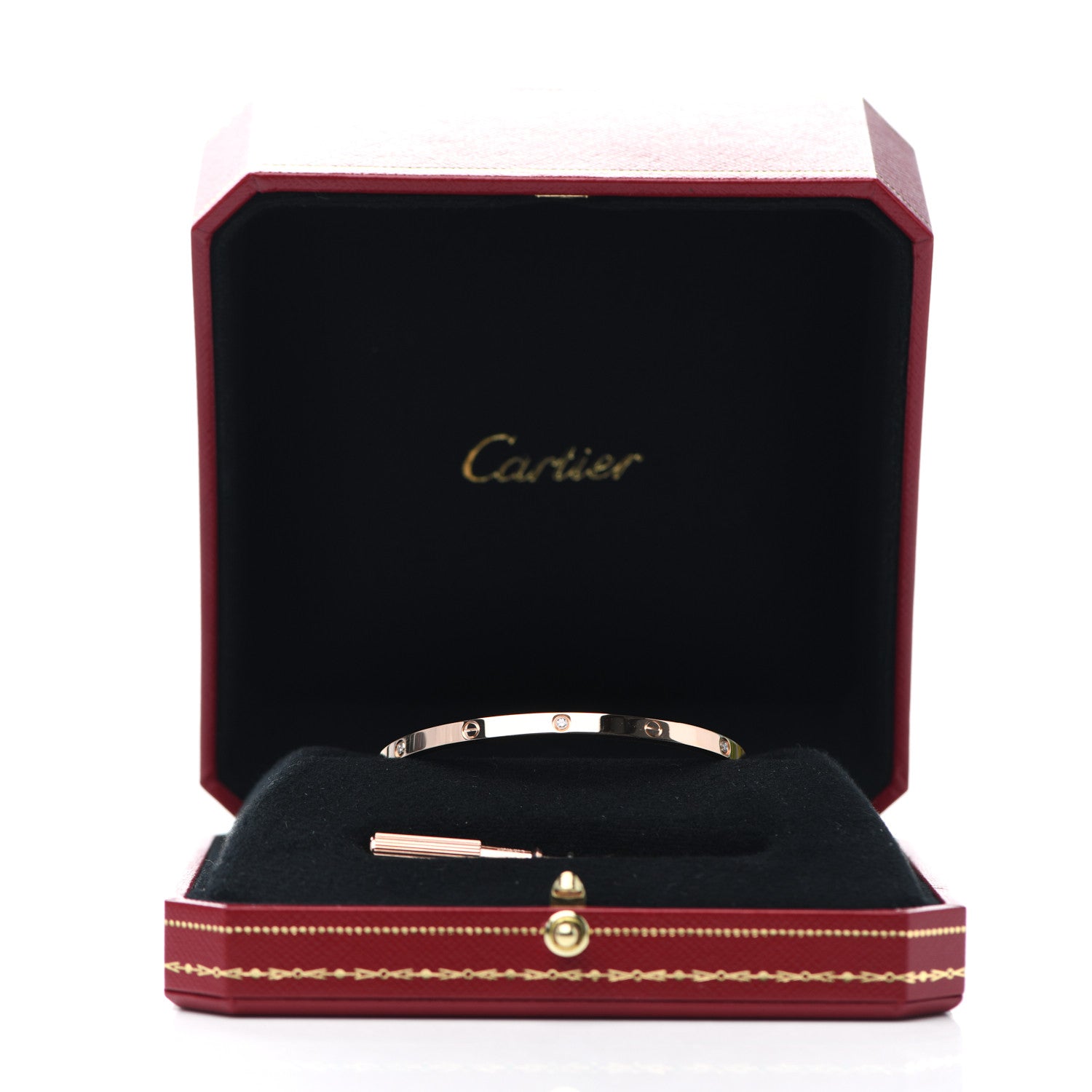 Cartier 18K Pink Gold 6 Diamond Small LOVE Bracelet 17 5 of 5